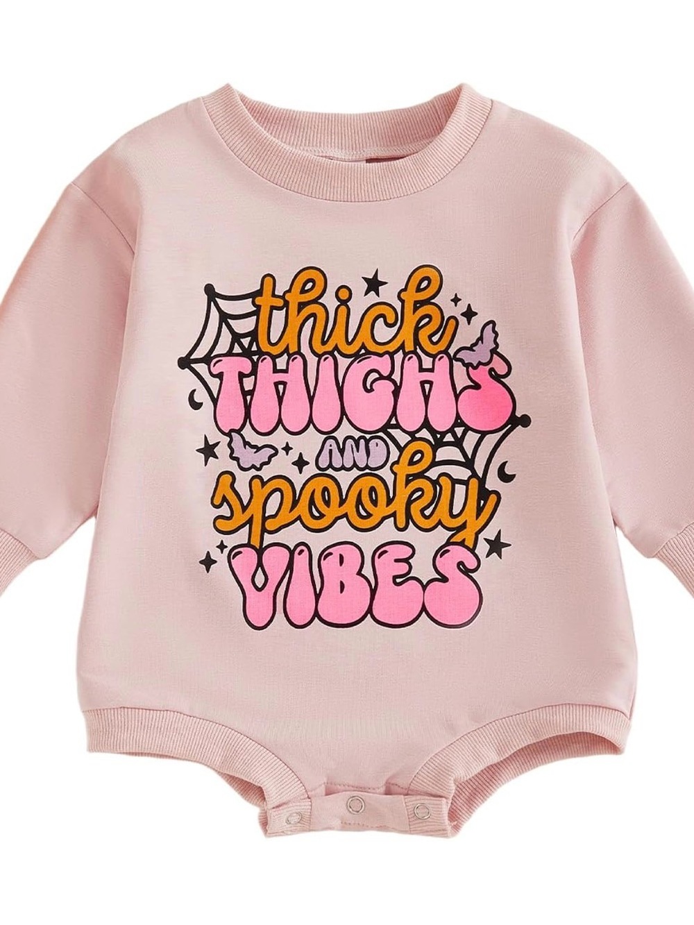 Pink Graphic Kids One-Piece Bodysuit – Thick Thighs and Spooky Vibes